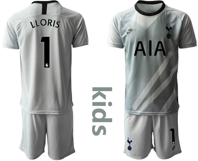 Youth 2019-2020 club Tottenham Hotspur gray goalkeeper #1 Soccer Jerseys